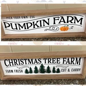 Pumpkin and Christmas Tree Farm Signs